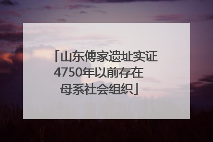 山东傅家遗址实证4750年以前存在母系社会组织