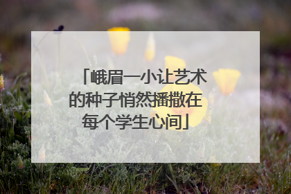 峨眉一小让艺术的种子悄然播撒在每个学生心间