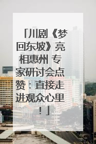 川剧《梦回东坡》亮相惠州 专家研讨会点赞：直接走进观众心里！