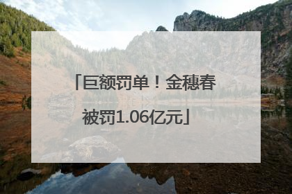巨额罚单！金穗春被罚1.06亿元
