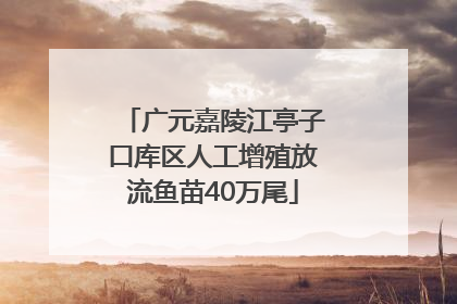 广元嘉陵江亭子口库区人工增殖放流鱼苗40万尾