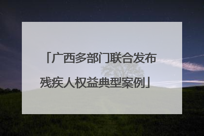 广西多部门联合发布残疾人权益典型案例