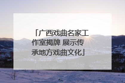 广西戏曲名家工作室揭牌 展示传承地方戏曲文化