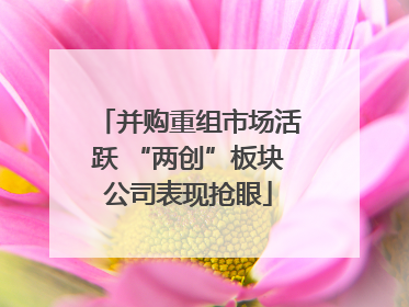 并购重组市场活跃 “两创”板块公司表现抢眼