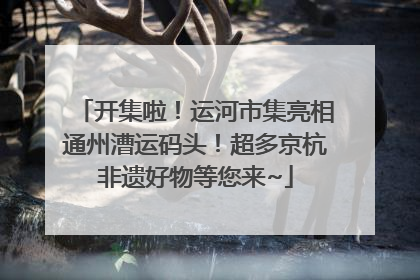 开集啦！运河市集亮相通州漕运码头！超多京杭非遗好物等您来~