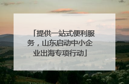 提供一站式便利服务，山东启动中小企业出海专项行动