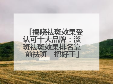 揭晓祛斑效果受认可十大品牌：淡斑祛斑效果排名靠前祛斑一把好手