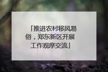 推进农村移风易俗，郑东新区开展工作观摩交流