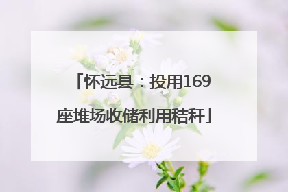 怀远县：投用169座堆场收储利用秸秆