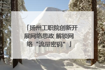 扬州工职院创新开展网络思政 解锁网络“流量密码”