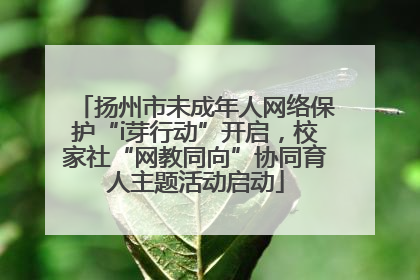扬州市未成年人网络保护“i芽行动”开启，校家社“网教同向”协同育人主题活动启动