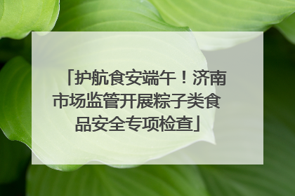 护航食安端午！济南市场监管开展粽子类食品安全专项检查