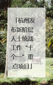 杭州发布新阶层人士统战工作“十个一”重点项目