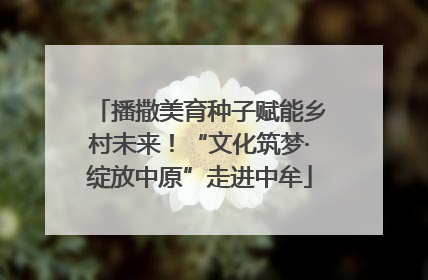 播撒美育种子赋能乡村未来！“文化筑梦·绽放中原”走进中牟