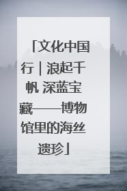 文化中国行｜浪起千帆 深蓝宝藏——博物馆里的海丝遗珍