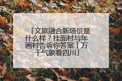 文旅融合新场景是什么样？挂面村与年画村告诉你答案丨万千气象看四川