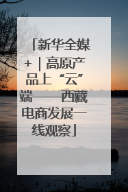 新华全媒+｜高原产品上“云”端——西藏电商发展一线观察