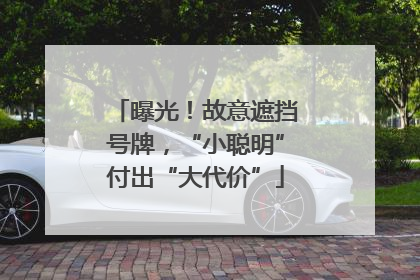 曝光！故意遮挡号牌，“小聪明”付出“大代价”