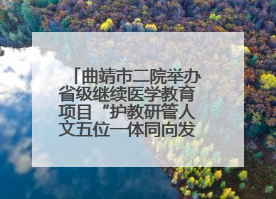 曲靖市二院举办省级继续医学教育项目“护教研管人文五位一体同向发力，助力提升护理效能学习班”
