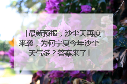 最新预报，沙尘天再度来袭，为何宁夏今年沙尘天气多？答案来了