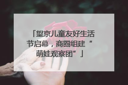 望京儿童友好生活节启幕，商圈组建“萌娃观察团”