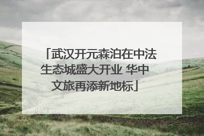 武汉开元森泊在中法生态城盛大开业 华中文旅再添新地标