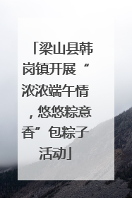 梁山县韩岗镇开展“浓浓端午情，悠悠粽意香”包粽子活动