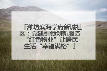 潍坊滨海学府新城社区：党建引领创新服务 “红色物业”让居民生活“幸福满格”