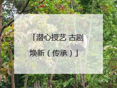 潜心授艺 古剧焕新（传承）