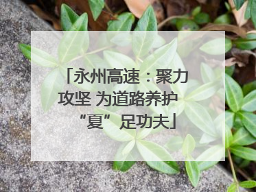 永州高速：聚力攻坚 为道路养护“夏”足功夫