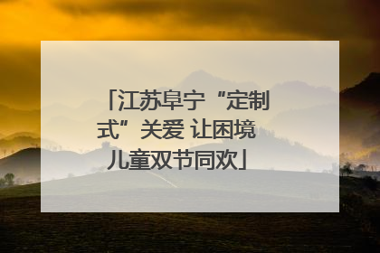 江苏阜宁“定制式”关爱 让困境儿童双节同欢