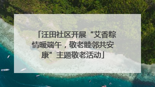 汪田社区开展“艾香粽情暖端午，敬老睦邻共安康”主题敬老活动