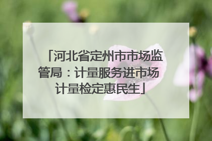 河北省定州市市场监管局：计量服务进市场 计量检定惠民生