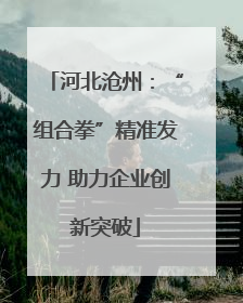 河北沧州：“组合拳”精准发力 助力企业创新突破