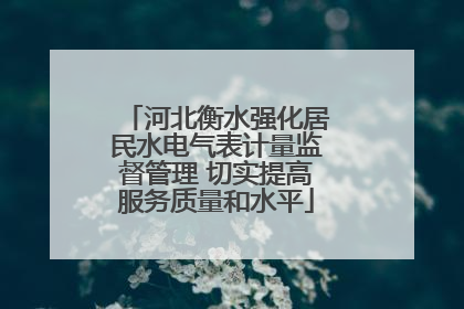 河北衡水强化居民水电气表计量监督管理 切实提高服务质量和水平