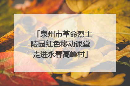 泉州市革命烈士陵园红色移动课堂走进永春高峰村