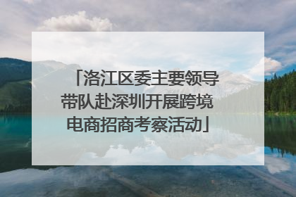 洛江区委主要领导带队赴深圳开展跨境电商招商考察活动