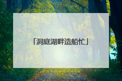 洞庭湖畔造船忙