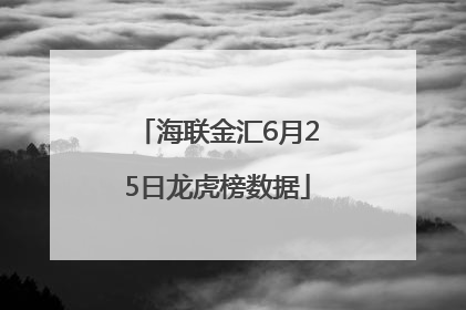 海联金汇6月25日龙虎榜数据