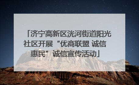 济宁高新区洸河街道阳光社区开展“优商联盟 诚信惠民”诚信宣传活动