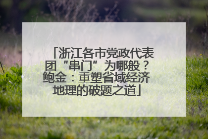 浙江各市党政代表团“串门”为哪般？鲍金：重塑省域经济地理的破题之道