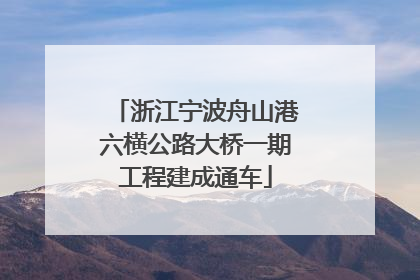 浙江宁波舟山港六横公路大桥一期工程建成通车