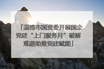 淄博市国资委开展国企党建“上门服务月”破解难题助推党建赋能
