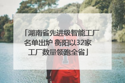 湖南省先进级智能工厂名单出炉 衡阳以32家工厂数量领跑全省
