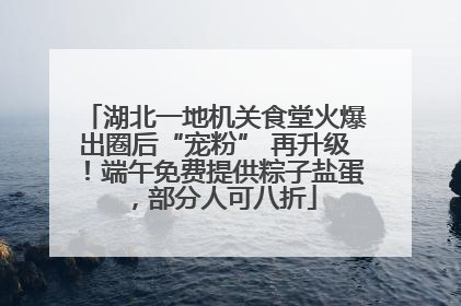 湖北一地机关食堂火爆出圈后“宠粉” 再升级！端午免费提供粽子盐蛋，部分人可八折