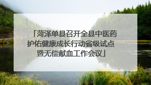 菏泽单县召开全县中医药护佑健康成长行动省级试点暨无偿献血工作会议