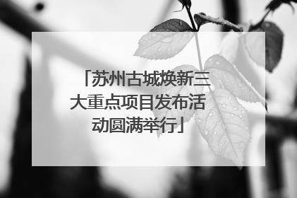 苏州古城焕新三大重点项目发布活动圆满举行