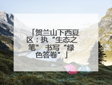 贺兰山下西夏区：执“生态之笔” 书写“绿色答卷”