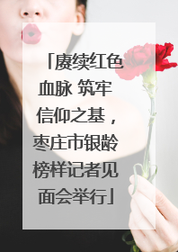 赓续红色血脉 筑牢信仰之基，枣庄市银龄榜样记者见面会举行