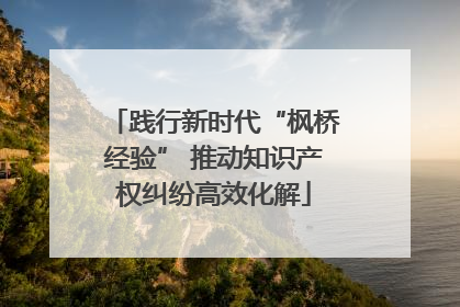 践行新时代“枫桥经验” 推动知识产权纠纷高效化解